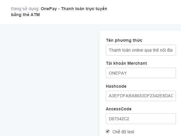 Tích hợp Cổng thanh toán OnePay (Nội địa) Tích hợp Cổng thanh toán OnePay (Nội địa)