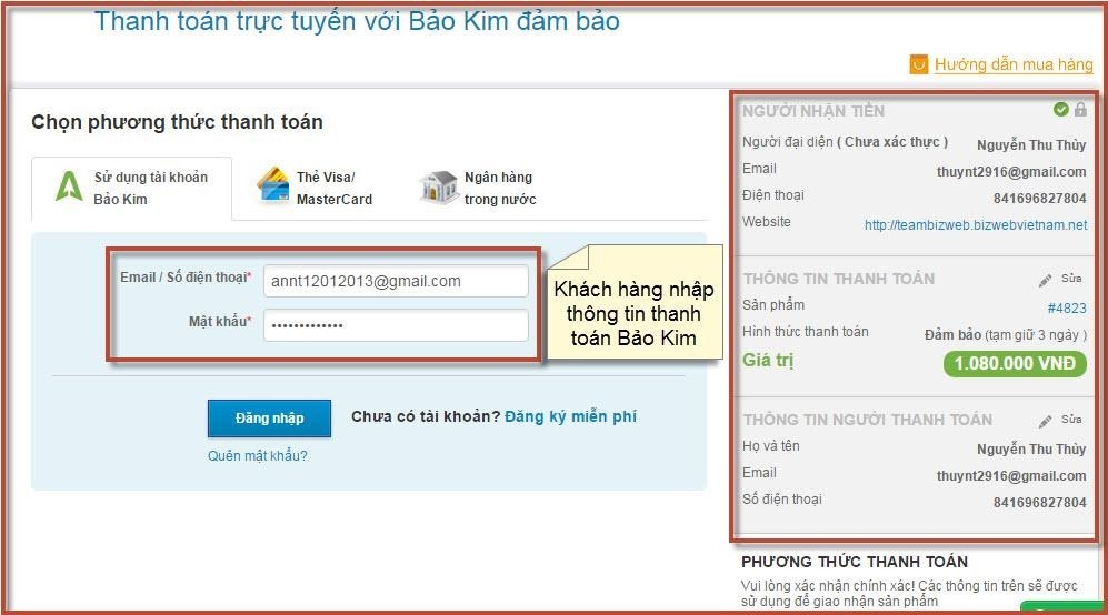 Tích hợp cổng thanh toán Bảo Kim Tích hợp cổng thanh toán Bảo Kim